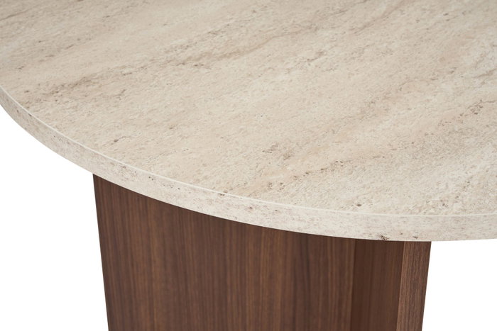 Nordure Mesa de Comedor Sablin en Travertino y Nogal Milán Nordure Mesa de Comedor Sablin en Travertino y Nogal Milán